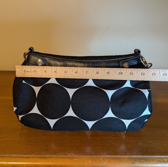 Thirty-One Handbag Purse Handbag Satchel Black White Polka Dot Pop‌ - Picture 11 of 16